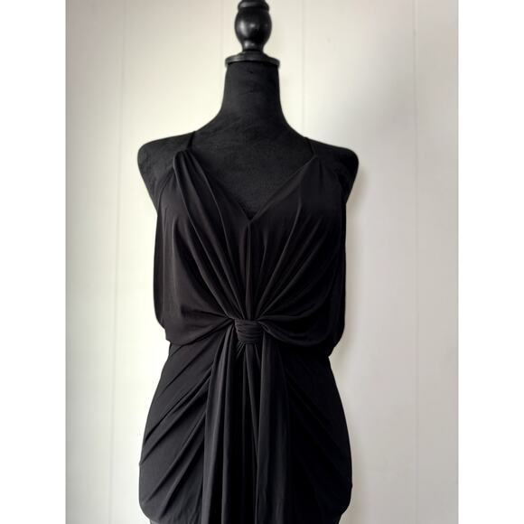 MISA Los Angeles Black Domino Draped Front Tie Dress Size XS - Picture 10 of 10